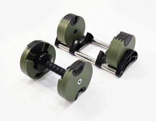 Регулируемая гантель StrongPeople 24 кг (хаки, шаг 2 кг)